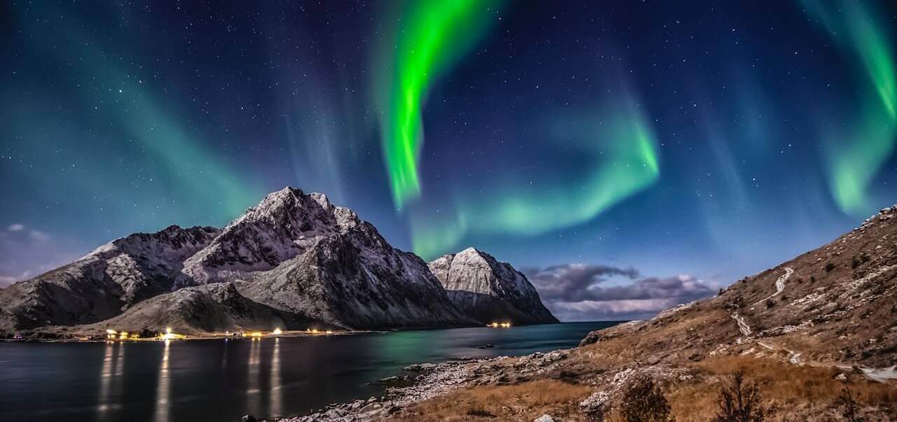 Northern lights in the sky